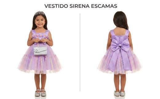 Vestido Sirena escamas de sirenita para niña