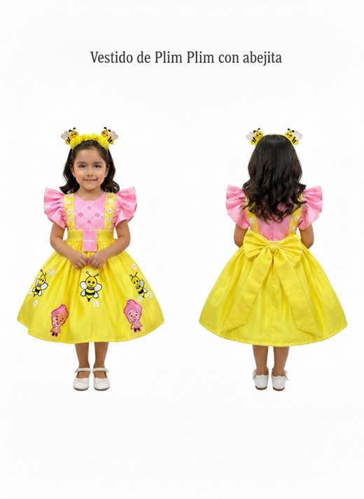 Vestido Vestido Abeja con Plim Plim de abejita para niña