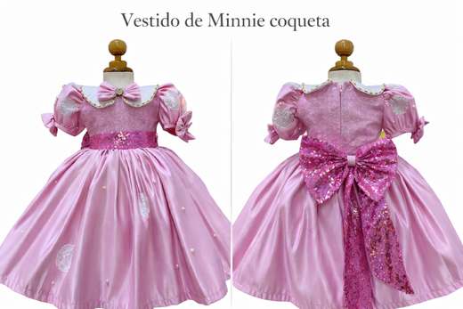 Vestido Vestido Minnie Coqueta Rosado de Minnie para niña