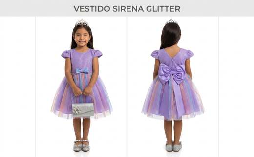 Vestido Vestido Sirena Glitter de sirenita para niña
