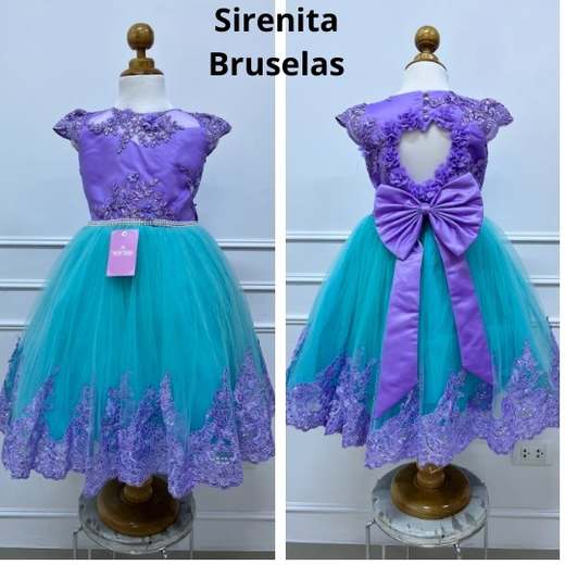 Vestido Vestido Sirena Bruselas de sirenita para niña